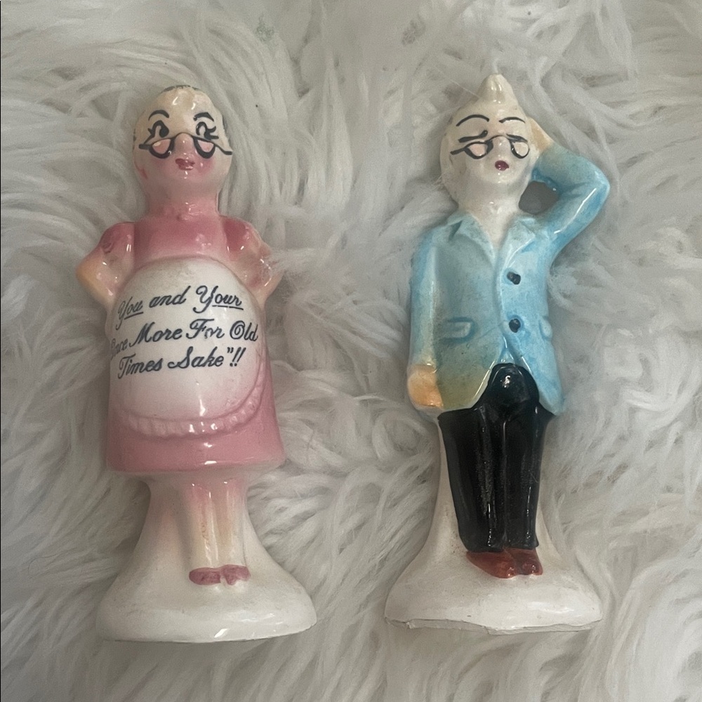 Vintage man and woman Ceramic salt and pepper shakers